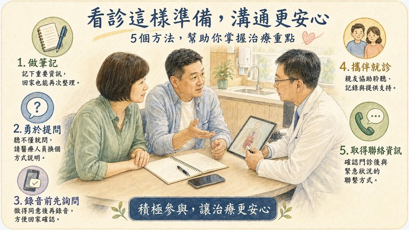 癌症病人和家屬與照護團隊對話的小秘訣